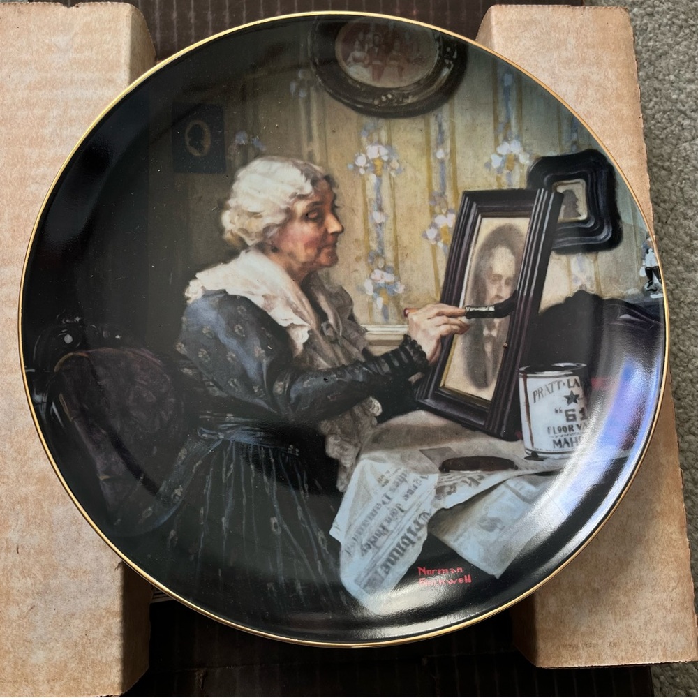 The Edwin Knowles China Norman Rockwell Vintage Grandma’s Love Collectors Plate